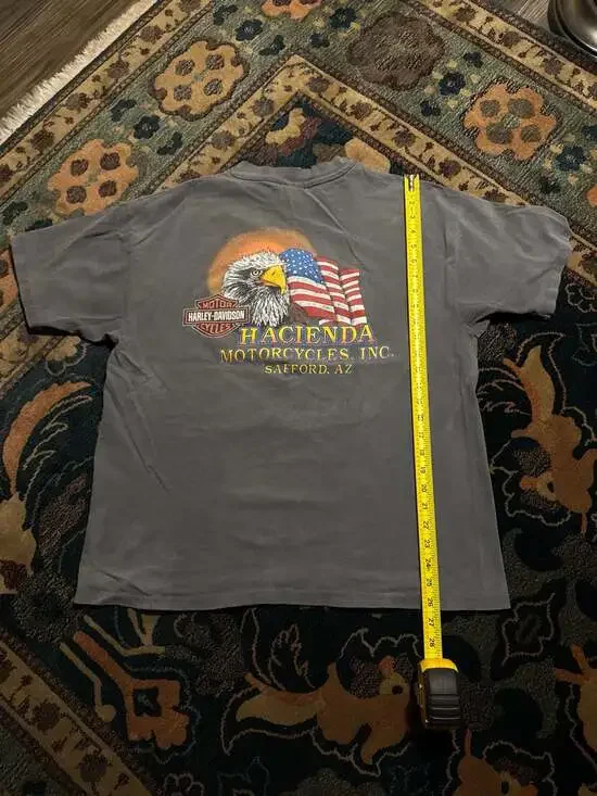 Vintage 1996 Harley-Davidson Feel the Heat T-Shirt Hacienda Motorcycles AZ XL - Picture 10 of 13